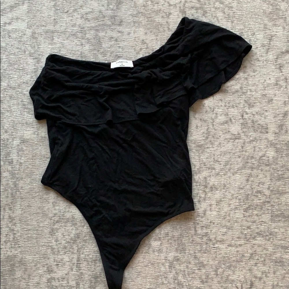 One shoulder frill bodysuit